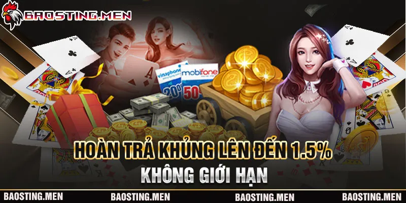 Hoàn trả khủng lên đến 1.5% không giới hạn